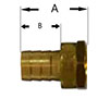 Brass Female End Only - Short Shank with Hex Diagram